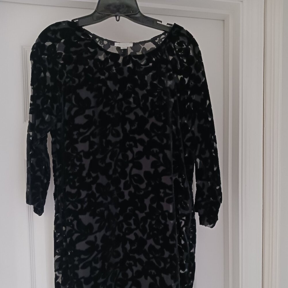 Garnet Hill embossed Black Sheath  dress